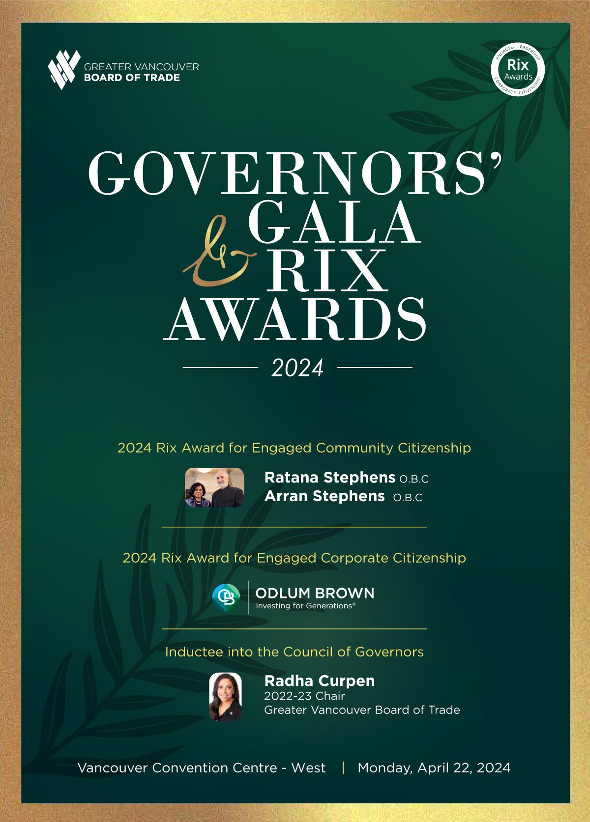 Announcing the Governors' Gala & Rix Awards 2024